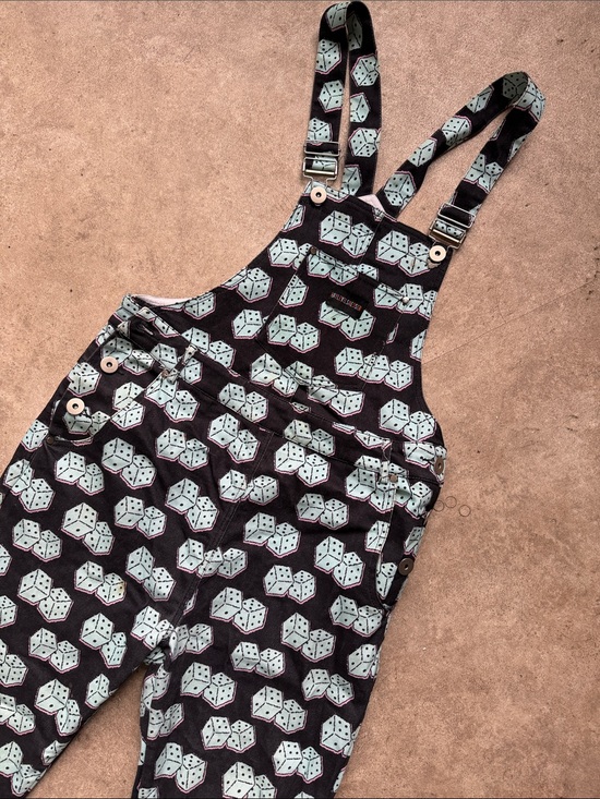 Hayley Elsaesser Pants - Novelty Dice Print Black Overalls